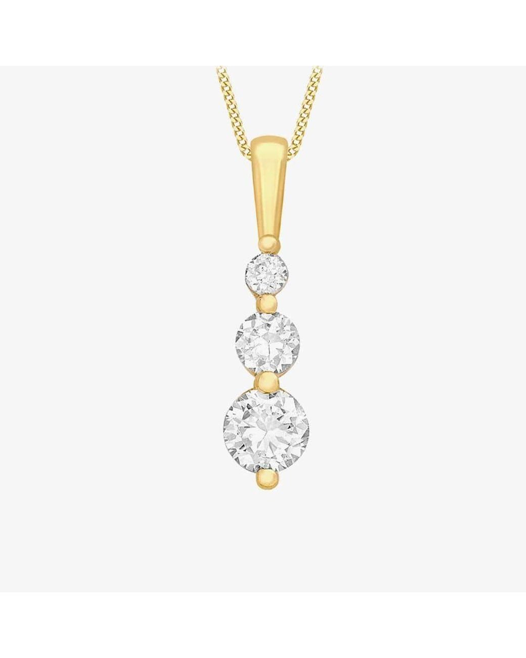T.H.Baker White 9Ct Cubic Zirconia Graduated Dropper Earrings 1.58.4399