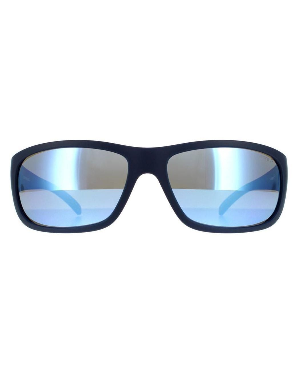 Arnette Blue Rectangle Matte Dark Mirror Water Sunglasses for men