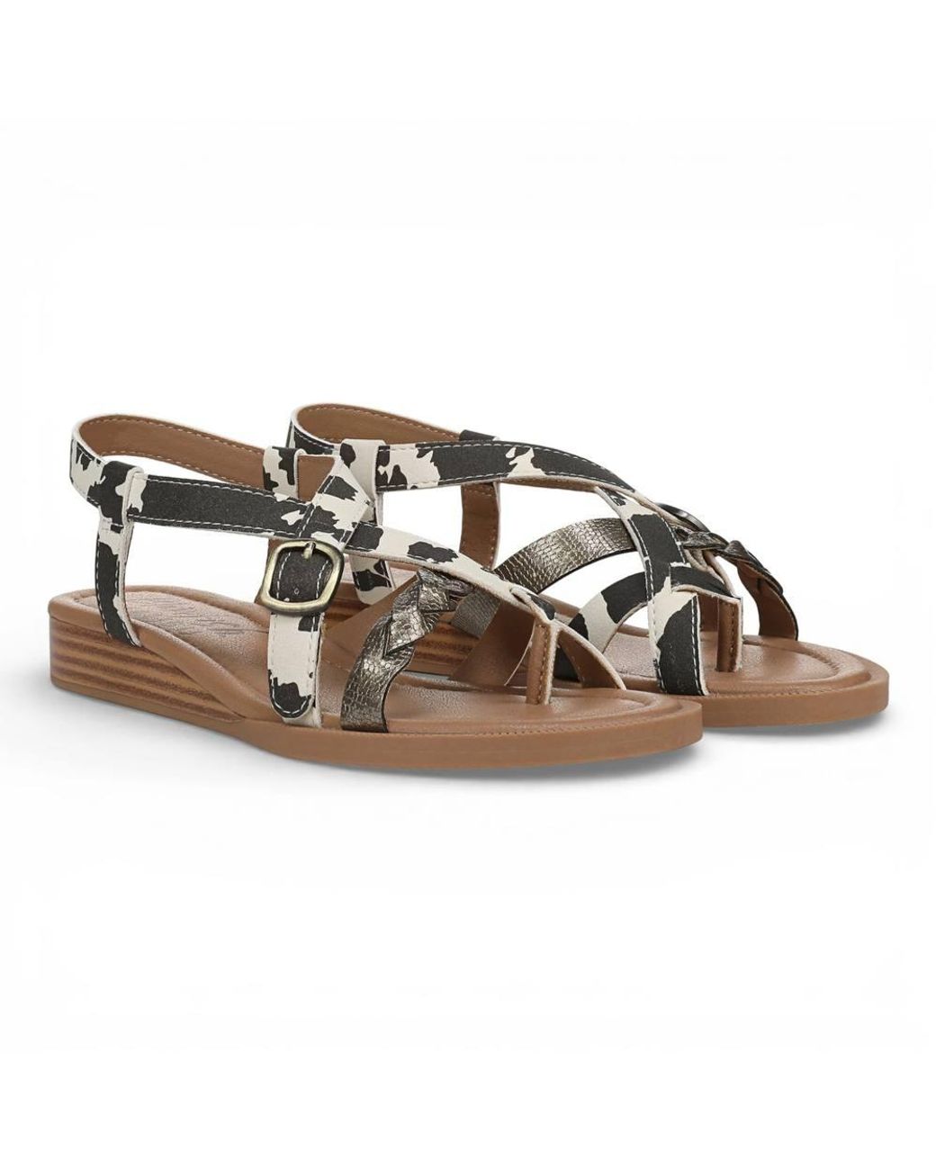 TruClothing Brown Micro Wedge Strappy Sandals