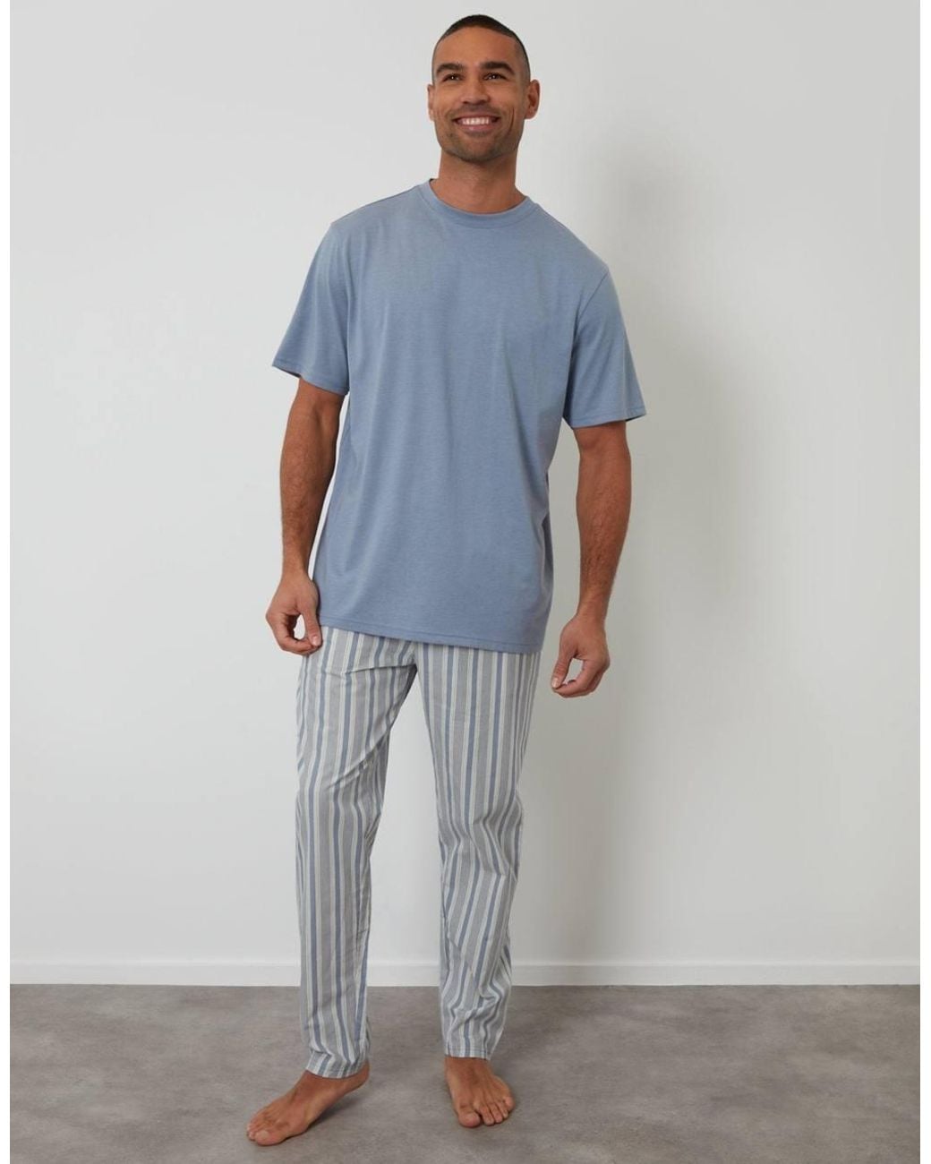 Threadbare Blue T-Shirt & Bottoms Pyjama Set for men