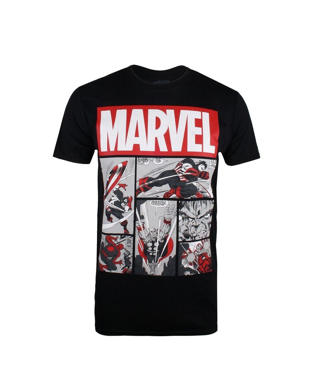 Marvel Red Heroes Comics Cotton T-Shirt for men