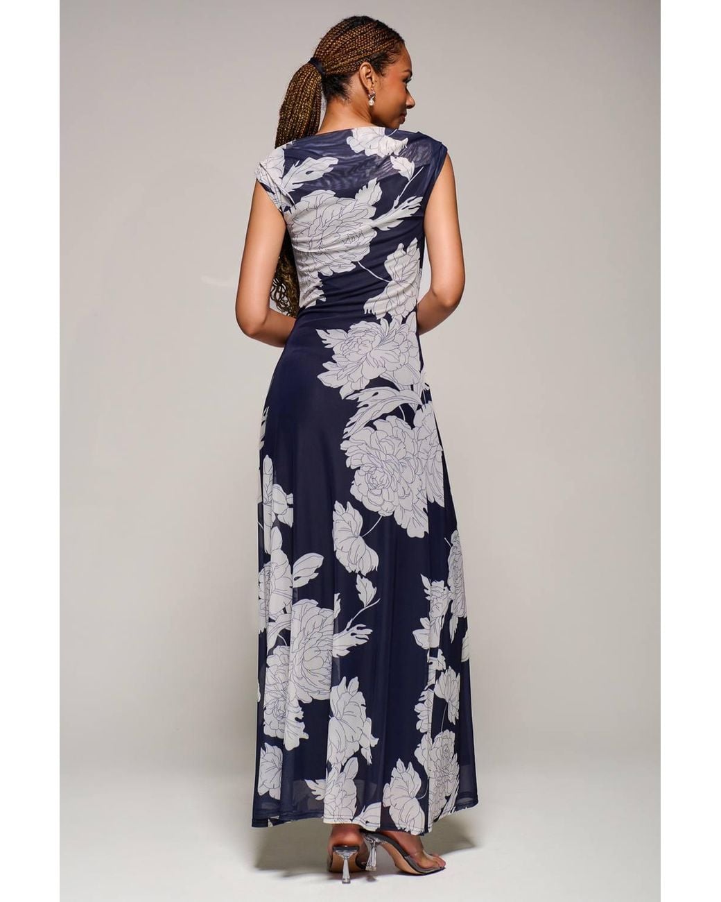 Jolie Moi White Multiway Neckline Mesh Maxi Dress