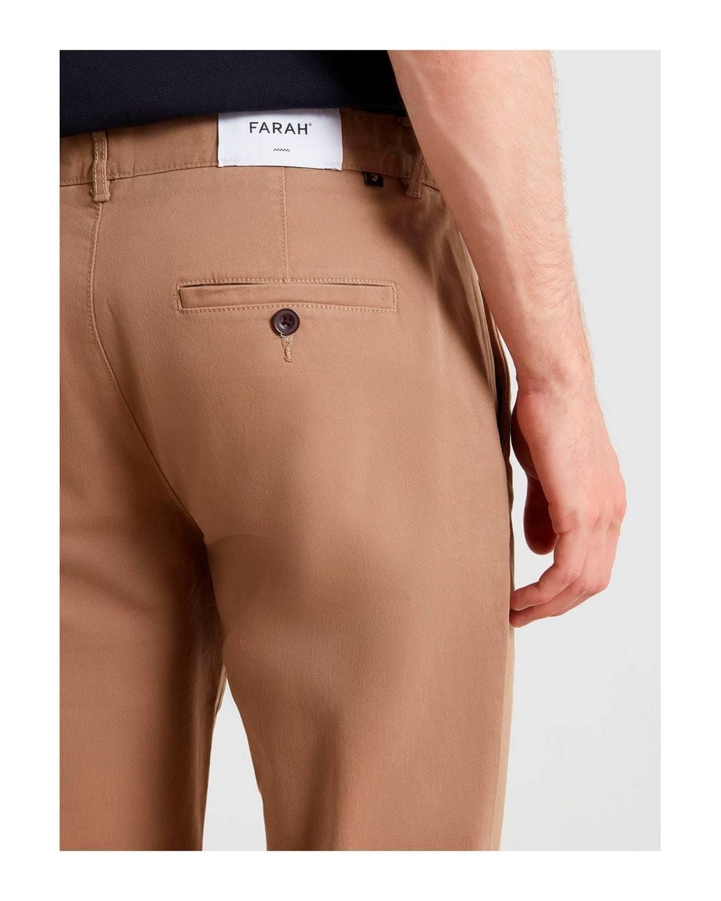 Farah Natural Elm Stretch Chino Trousers for men