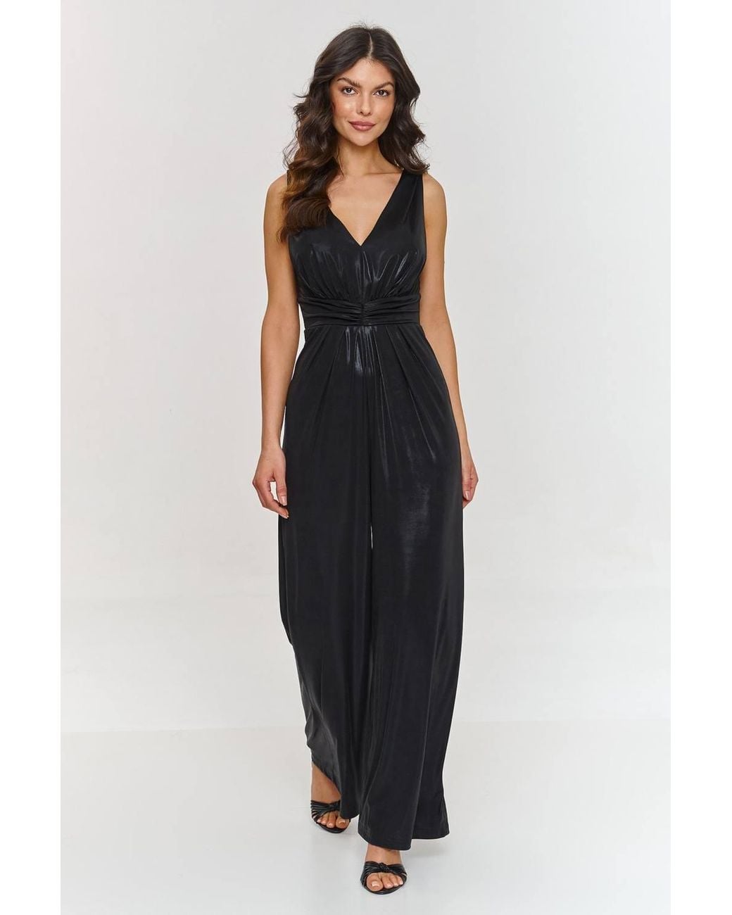 Love Lace Black V-Neck Strappy Straight Leg Jumpsuit