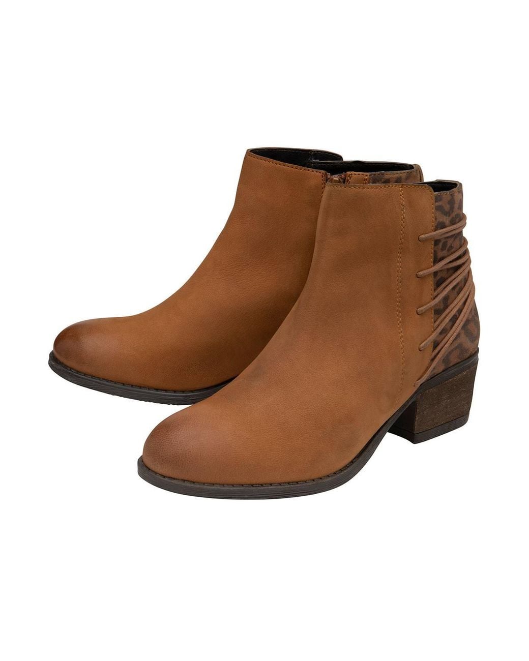 Lotus Brown Leopard-Print Leather 'Etta' Ankle Boots