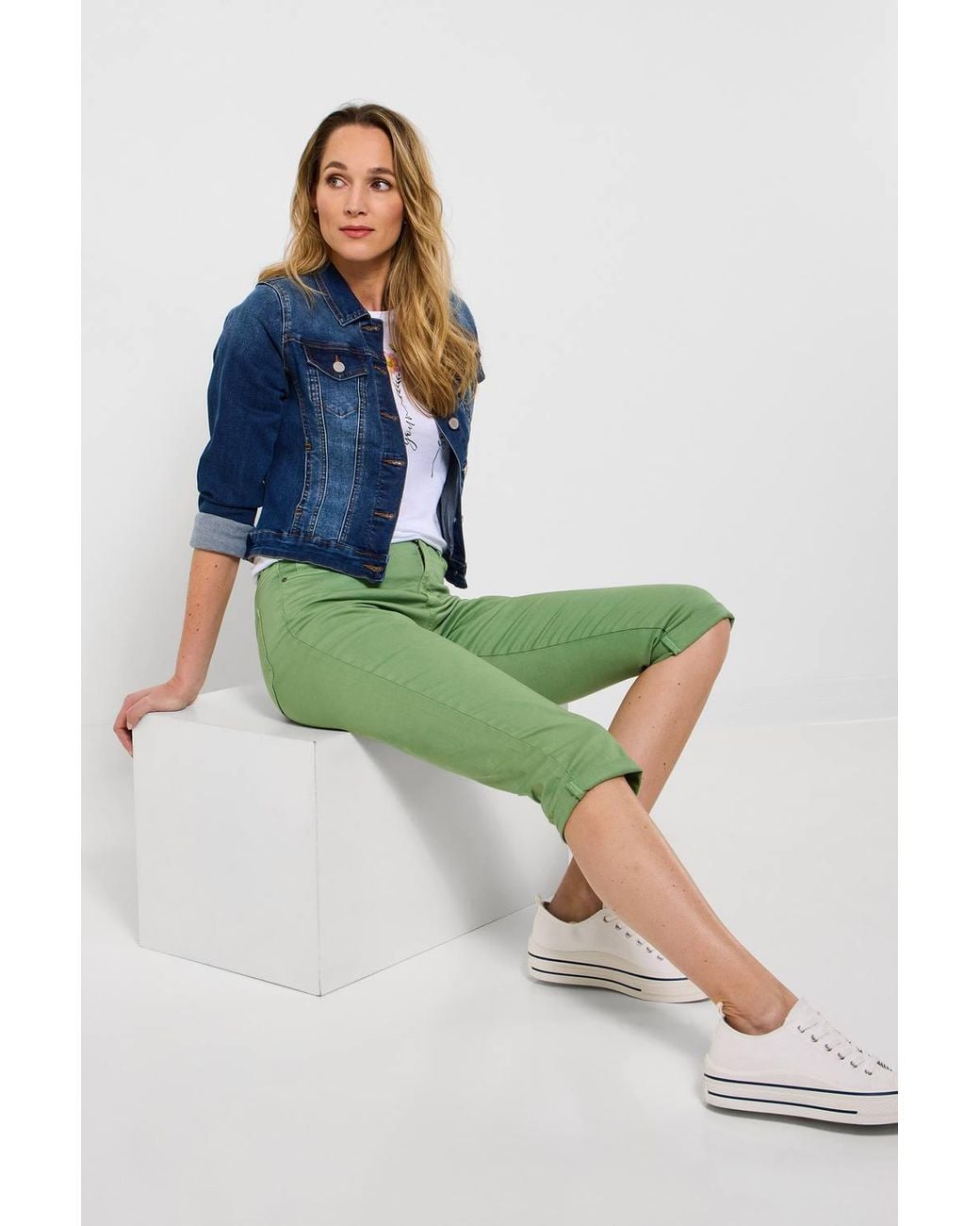 Joe Browns Blue Stretchy Capri Pants