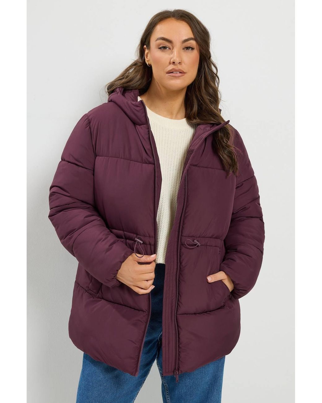 Yours Purple Short Padded Jacket