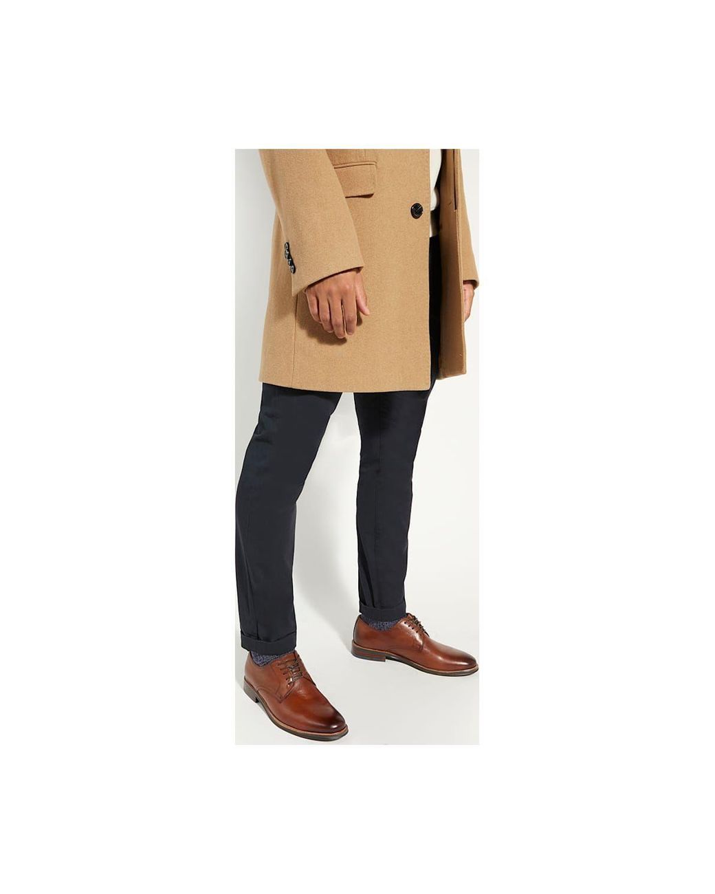 Dune Brown 'Stanley' Leather Lace Up Shoes for men
