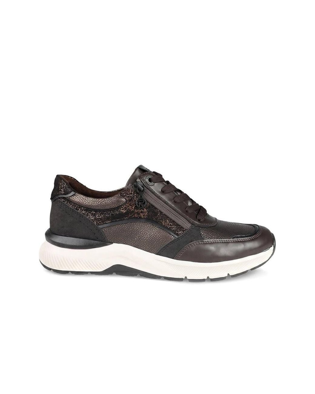 Pavers Brown Relife Flexible Zip & Lace Trainers