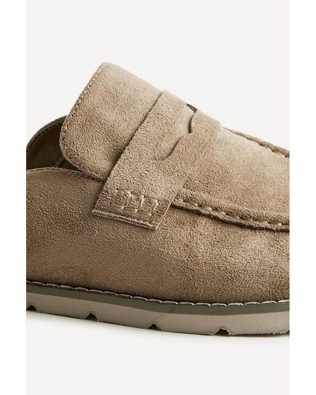 Linzi Natural Invested Faux Suede Mule Loafers