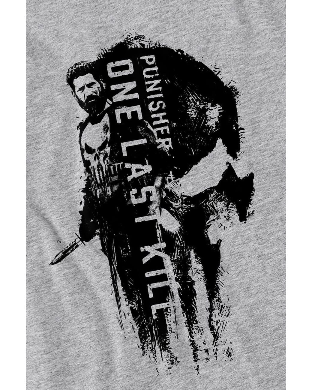 Marvel Gray Punisher One Last Kill Frank Castle T-Shirt, Athletic Heather