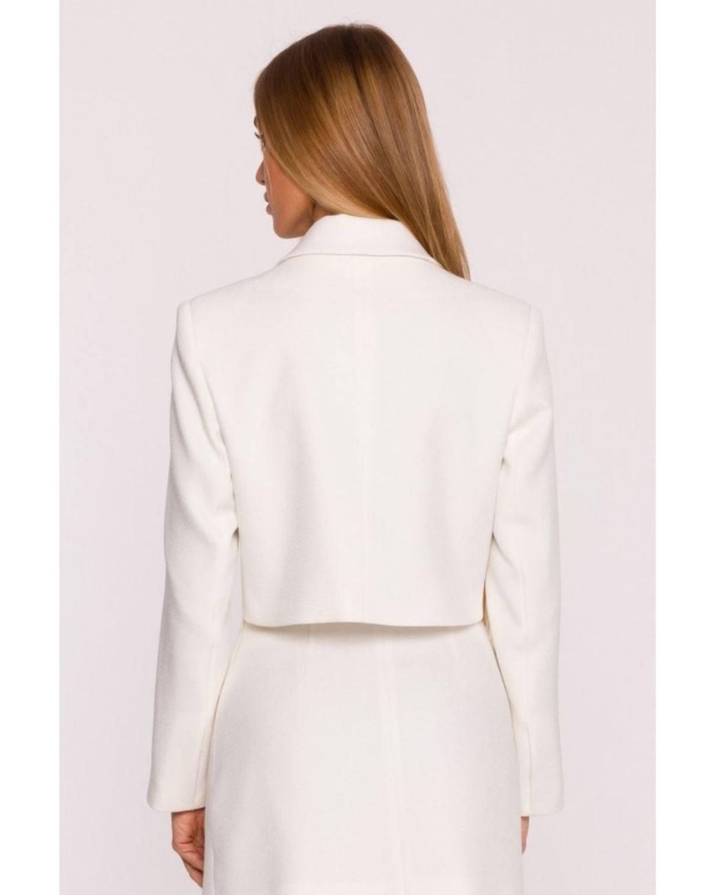 Love Lace White Everyday Viscose Collared Blazer With Heart Motif