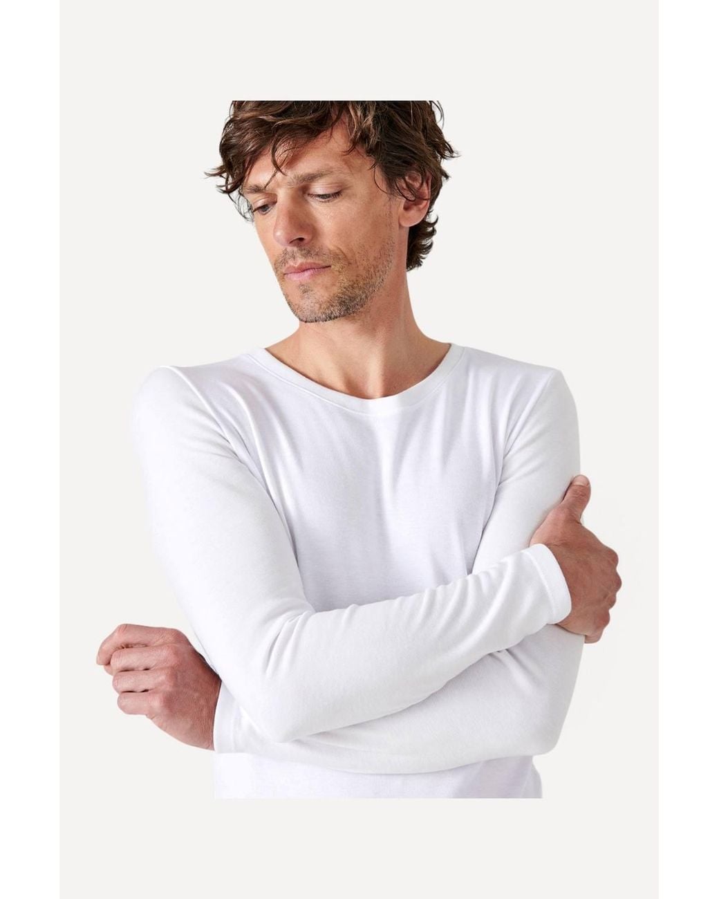DAMART White Thermal Medium-Warmth Double-Face Long-Sleeve Vest for men