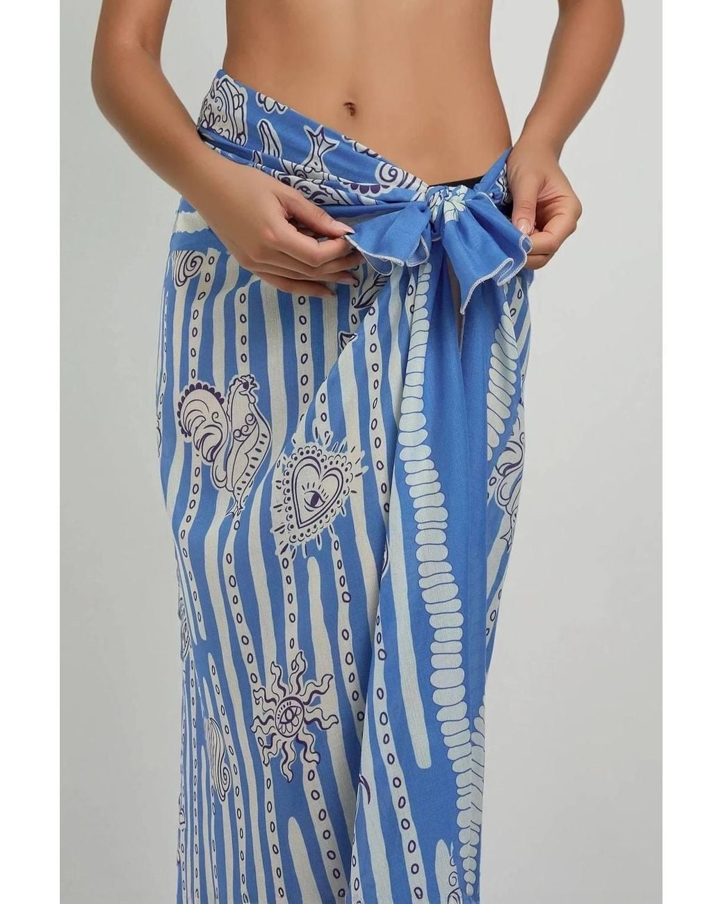 Hiccup Blue Printed Beach Maxi Cover-Up
