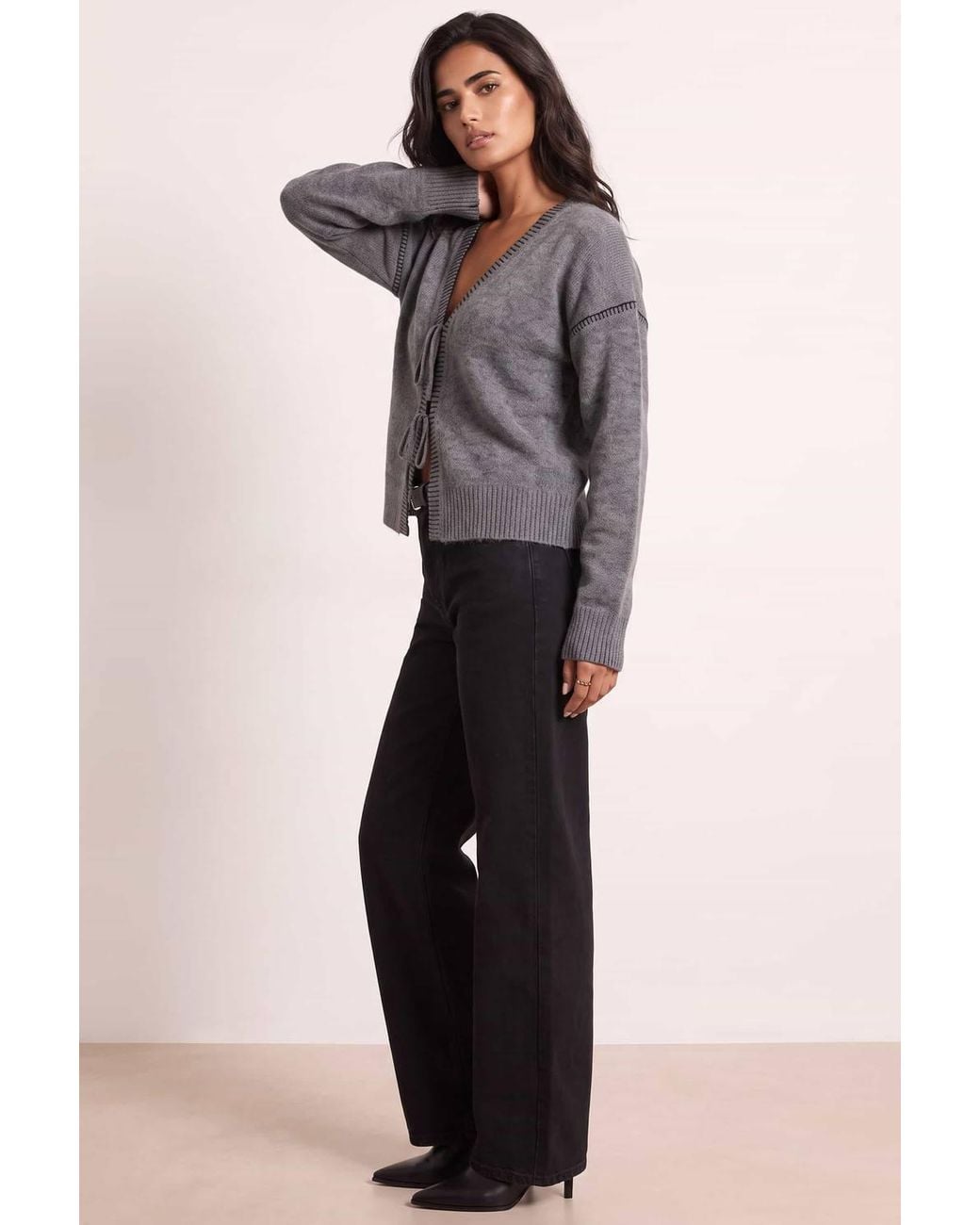 Style Cheat Blue Saddle Stitch Cardigan