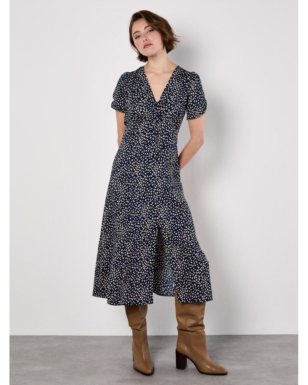 Apricot Blue Animal Print Midaxi Dress