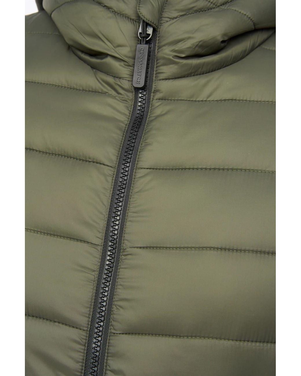 Crosshatch Green Gattering Lightweight Hooded Quilted Puffer Jacket for men