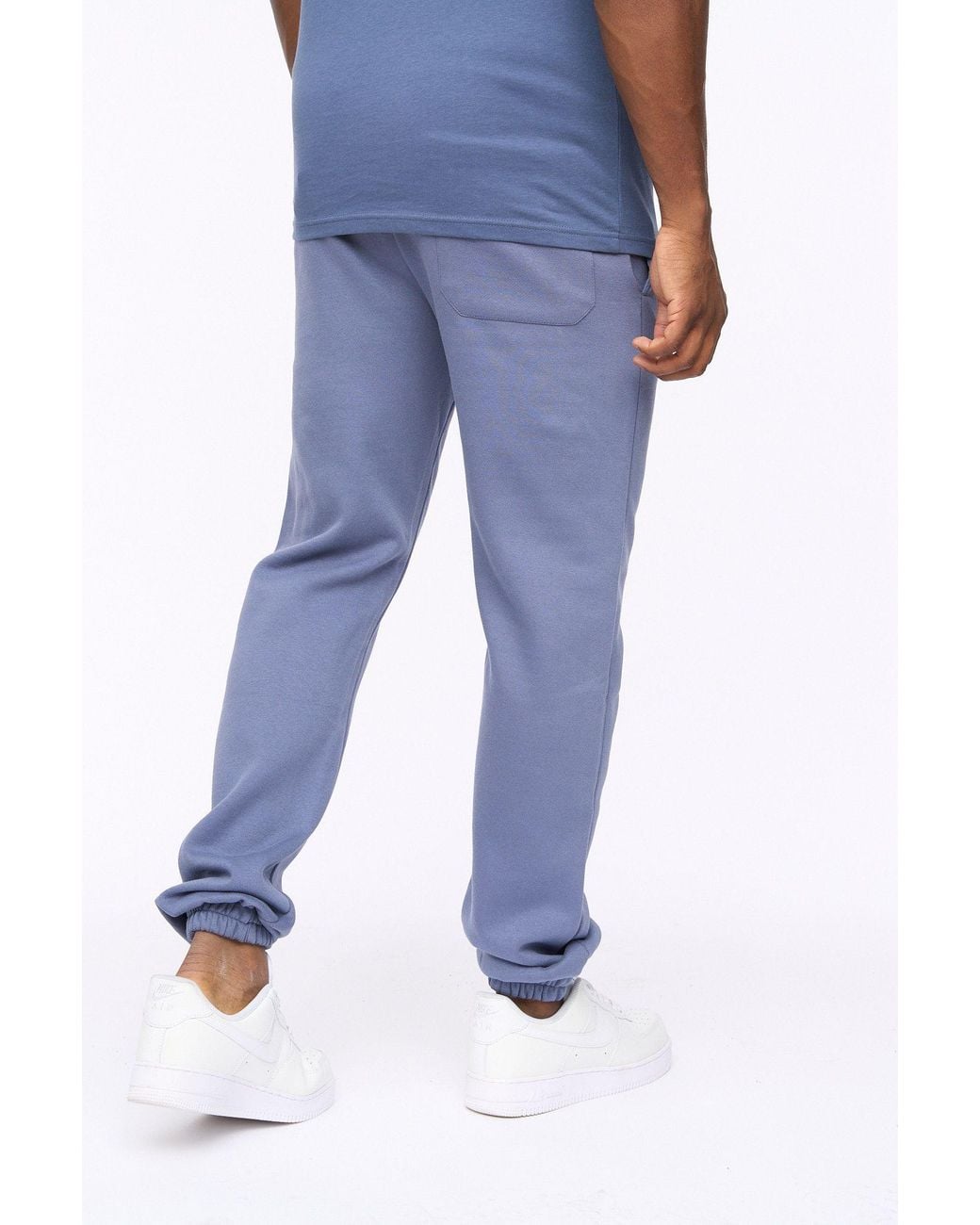 Crosshatch Blue Mappedout High-Build Graphic Logo Joggers With Branded Back Pocket for men