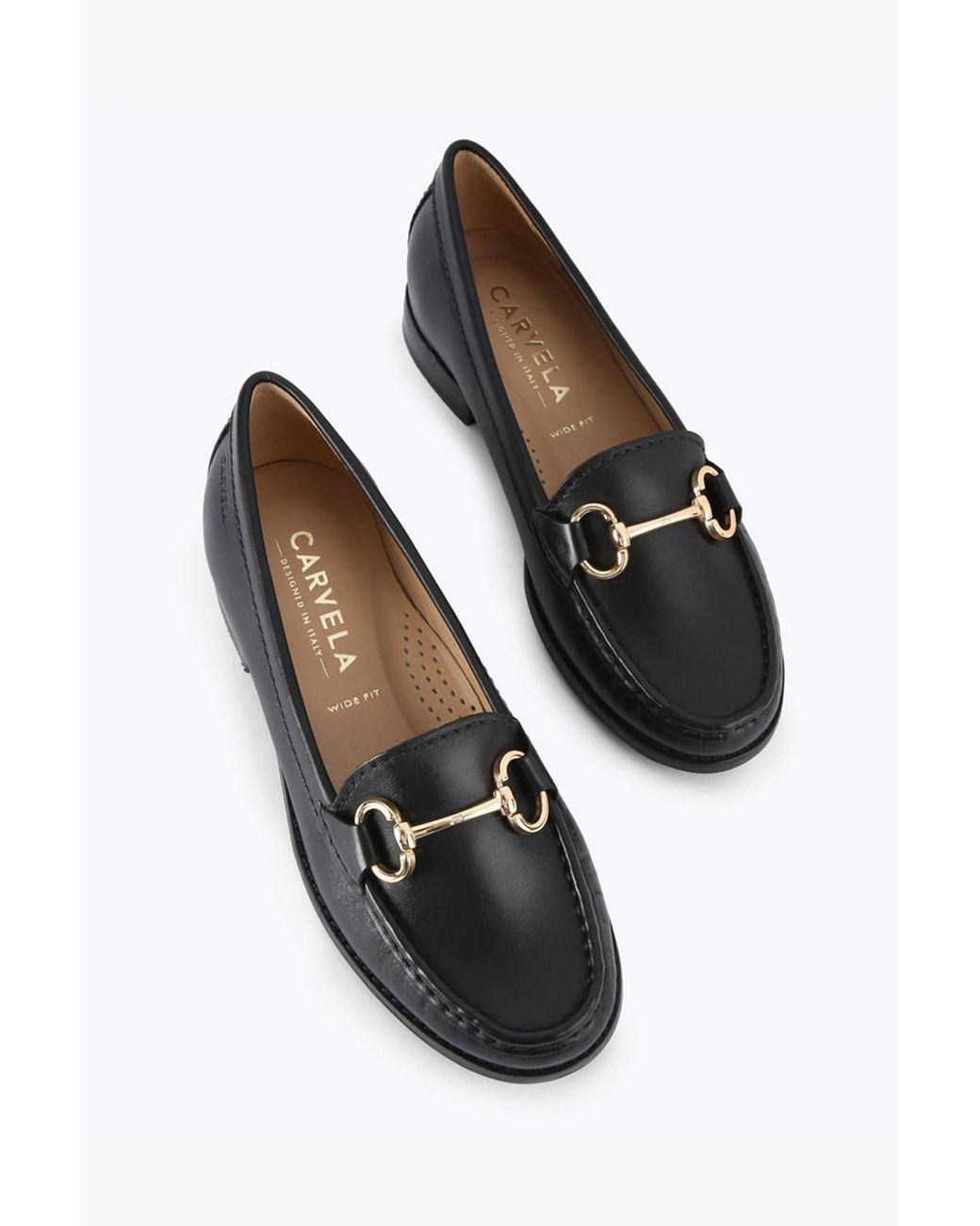 Carvela Kurt Geiger Black 'Click Wide Fit' Leather Flats