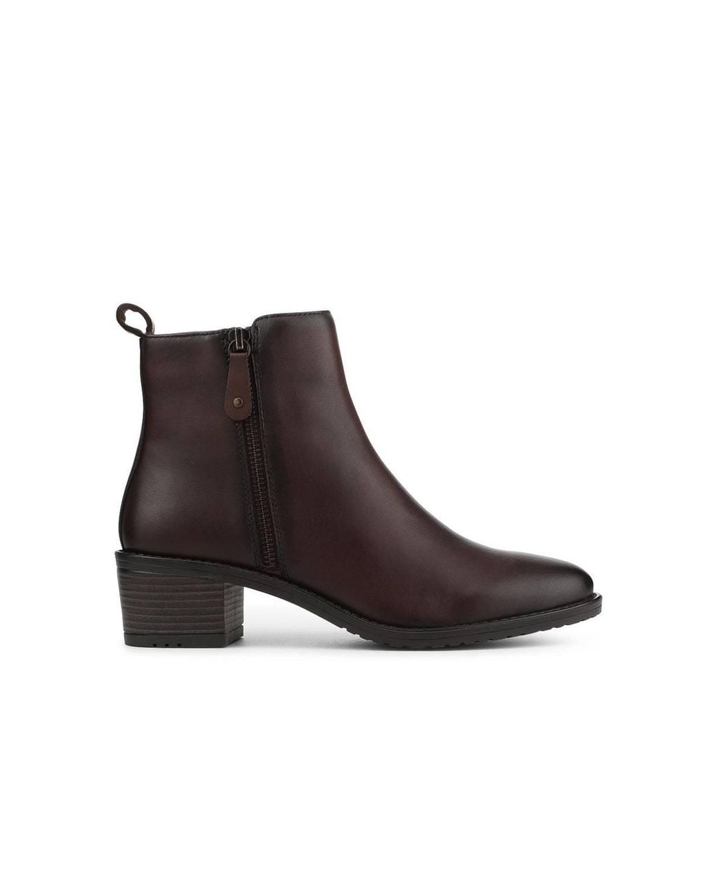 Pavers Brown Smart Breathable Leather Ankle Boots