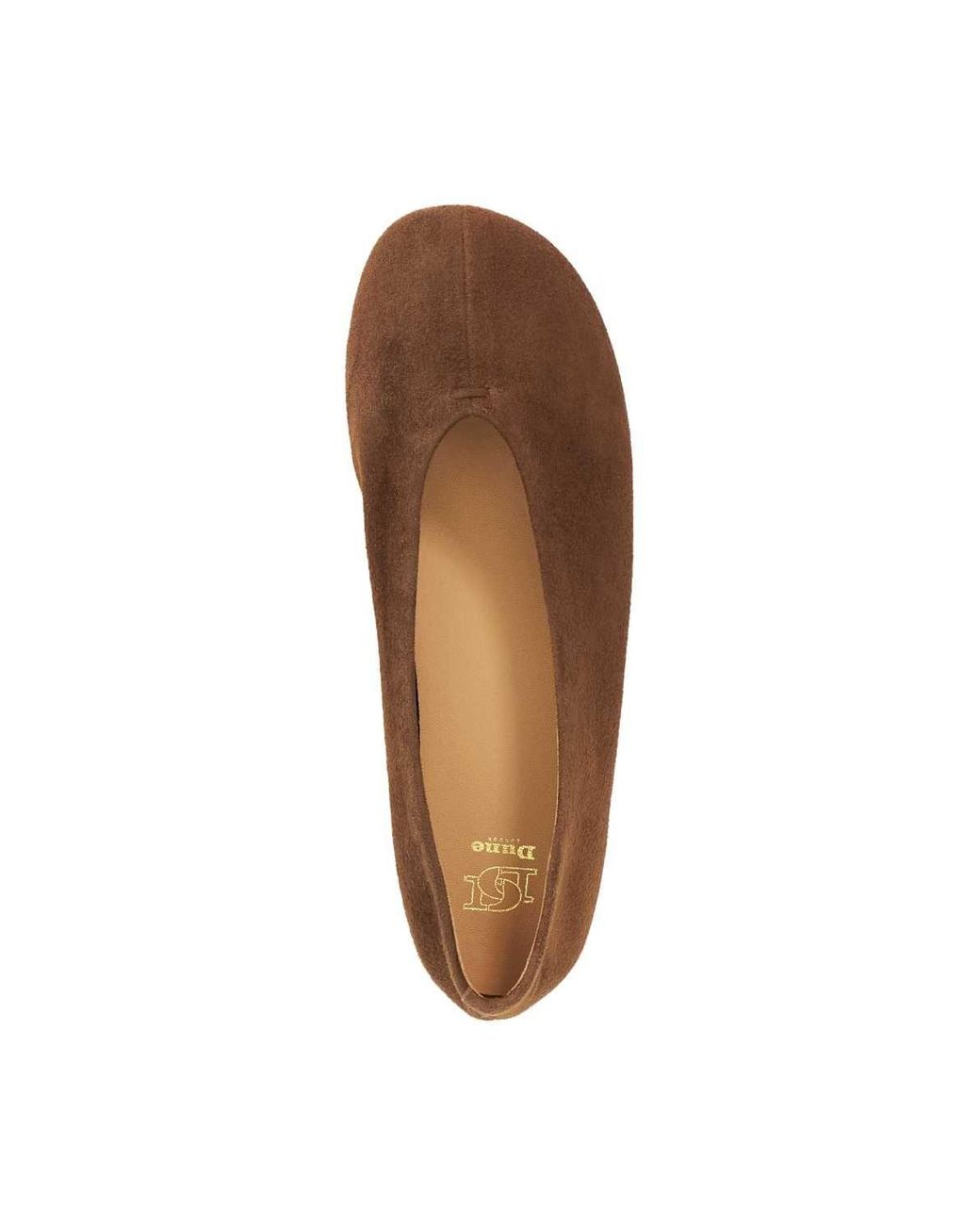 Dune Brown 'Highcut' Suede Ballet Pumps