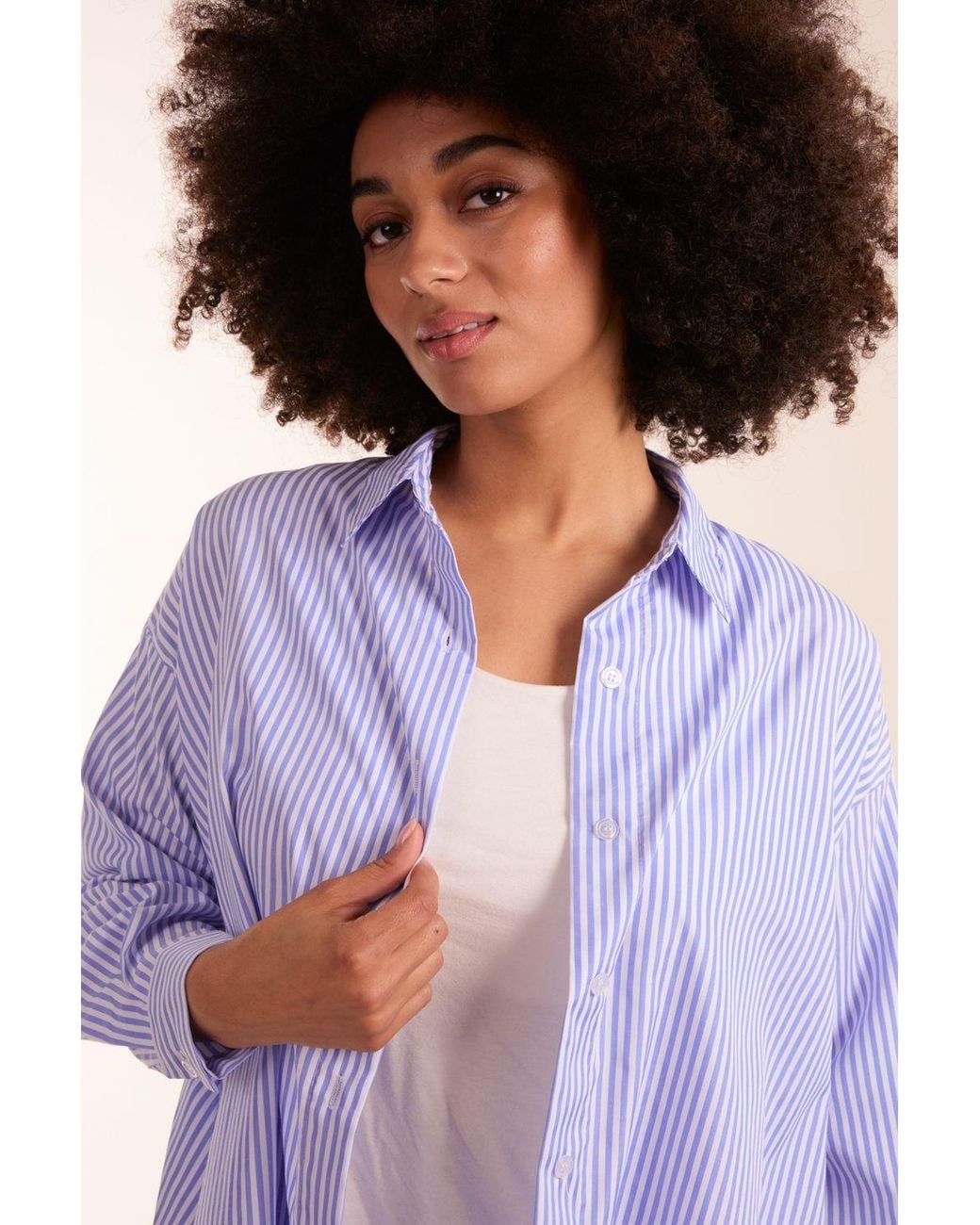 Blue Vanilla Purple Oversized Stripe Shirt