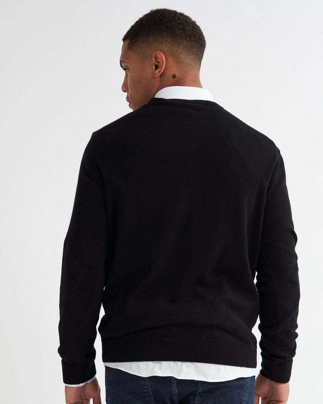 Alse Studio Black Premium Quality 100% Cotton Crew Neck Long Sleeve Jumper for men