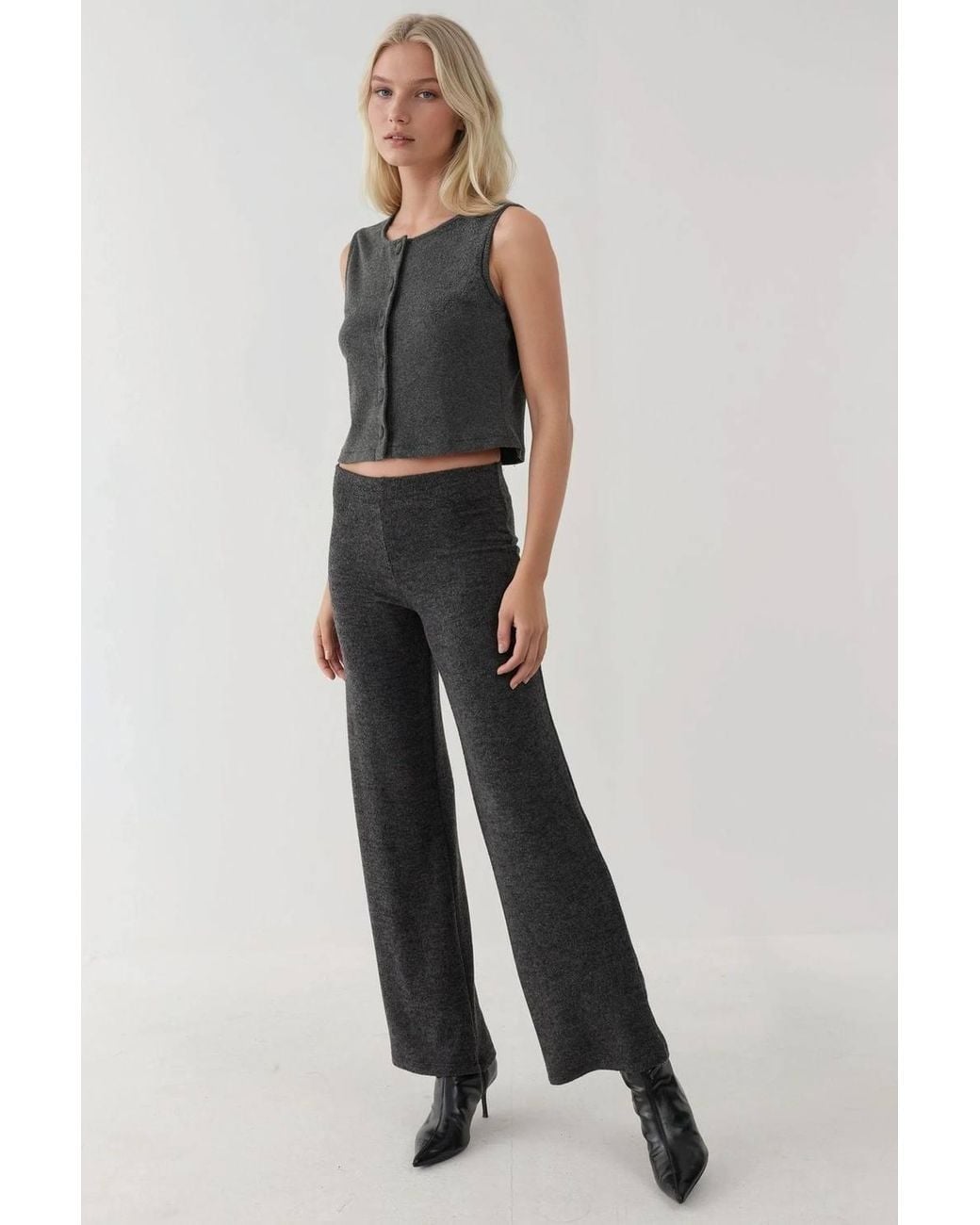 Hiccup Multicolor Textured Crew Neck Sleeveless Waistcoat With Button Detail