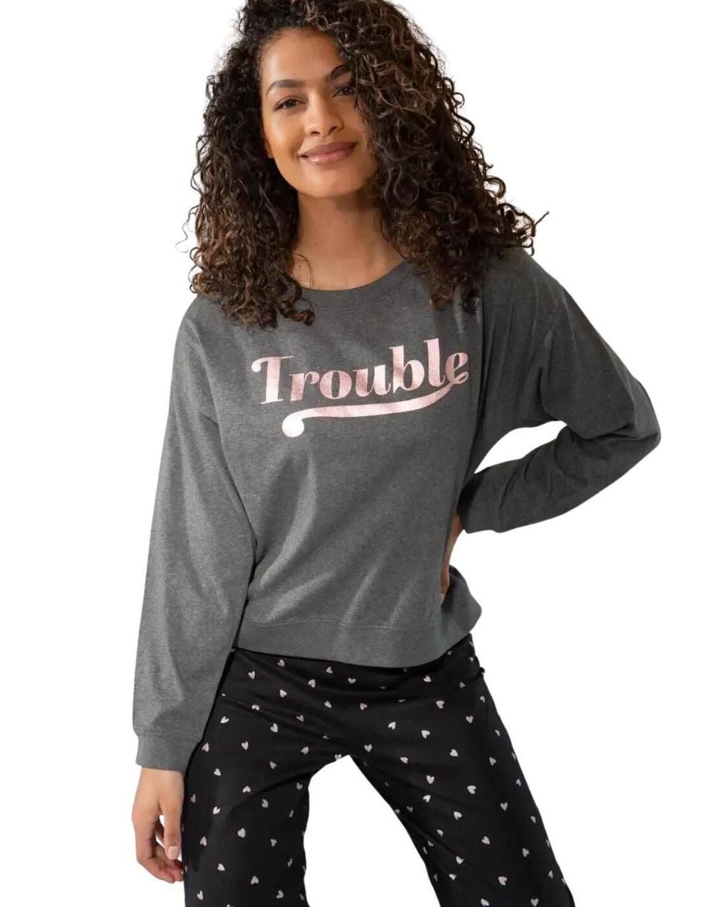 Pour Moi Gray Trouble Jersey Jogger Pyjama Set