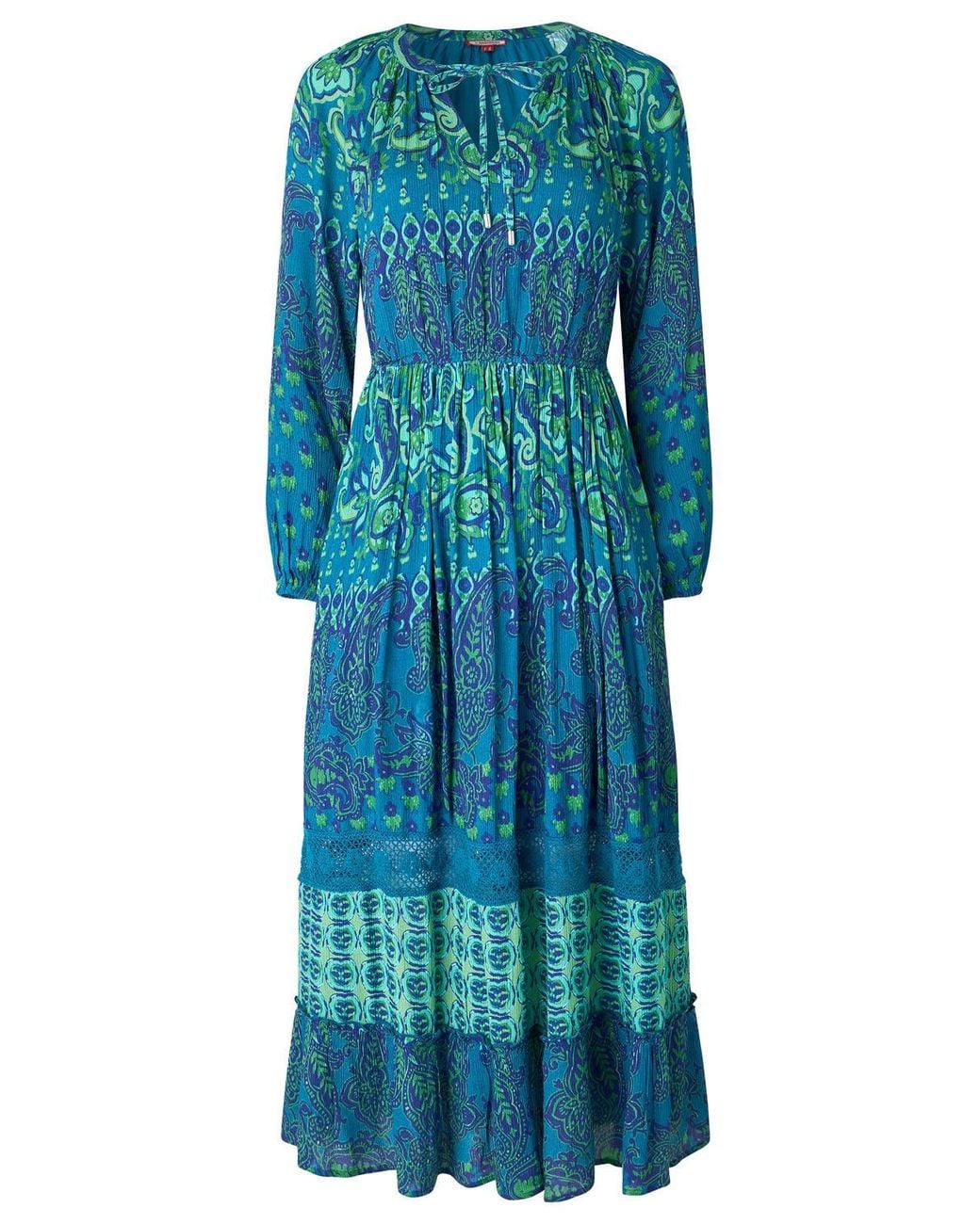 Joe Browns Blue Majestic Boho Long Sleeve Maxi Dress