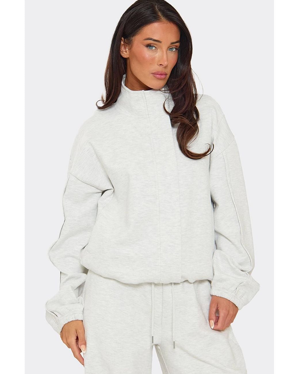 EGO White Long Sleeve High Neck Jacket