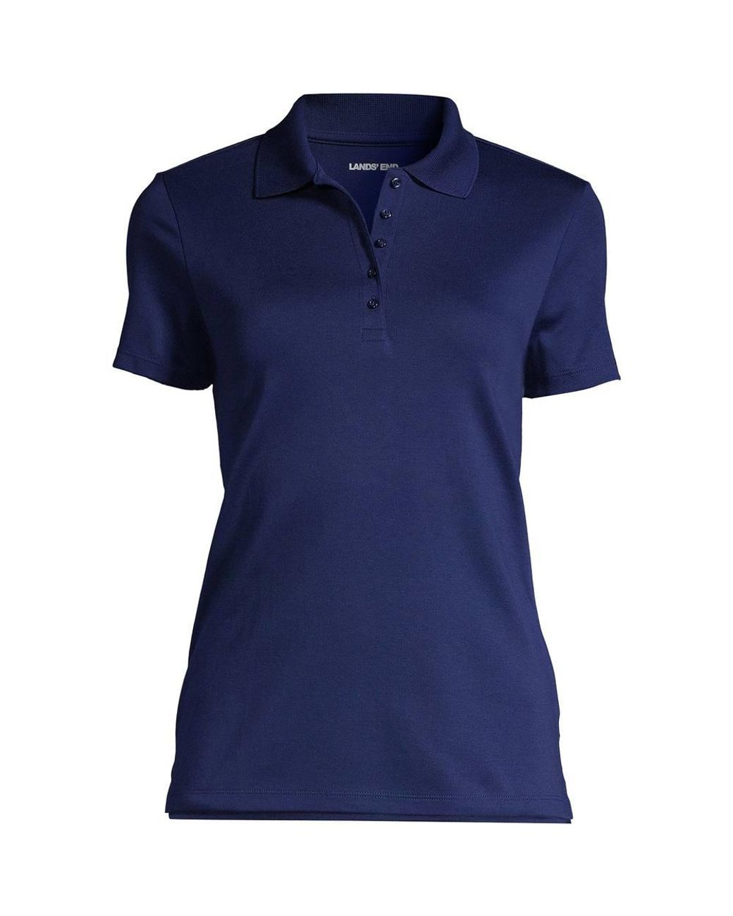 Lands' End Blue Plus Short Sleeve Supima Polo Shirt