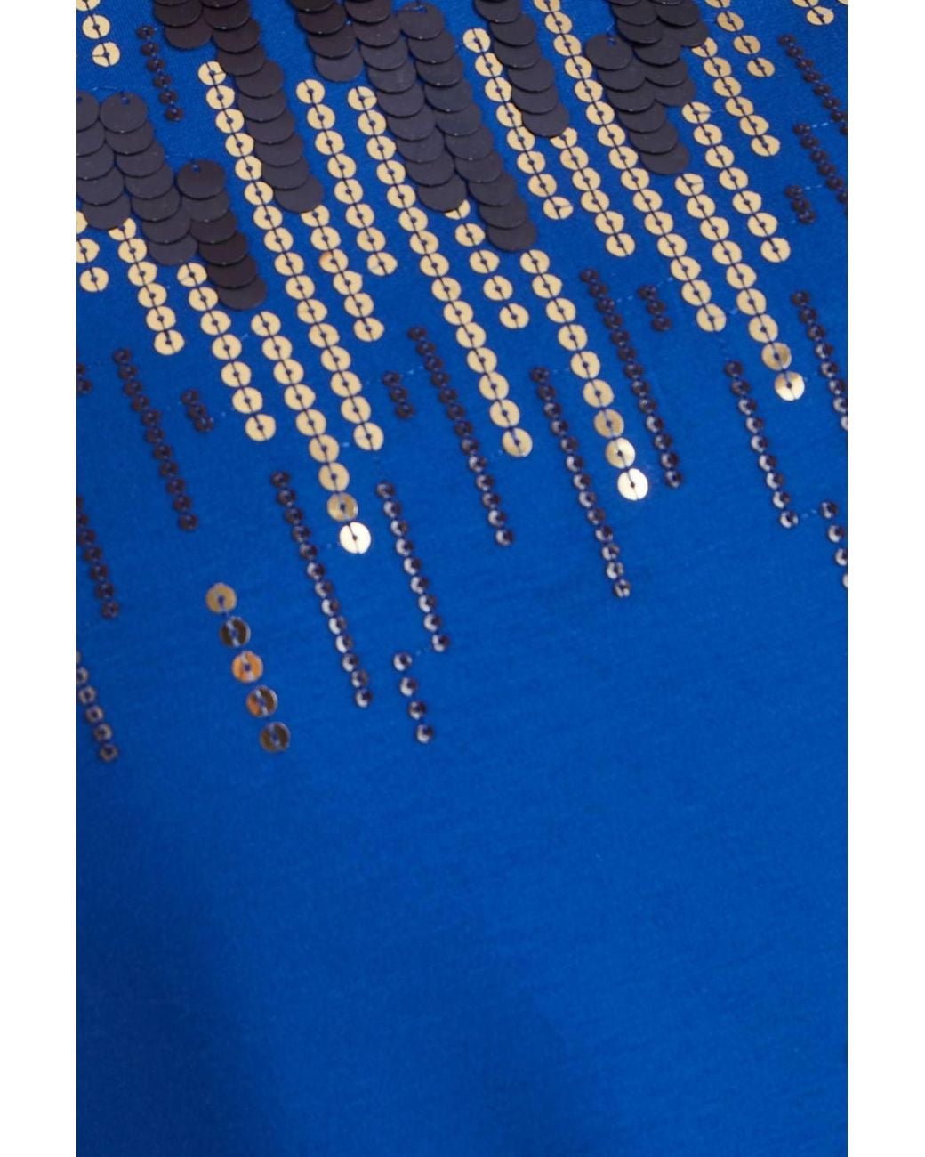 DAMART Blue Sequin Top, Boat Neckline, Regular Fit