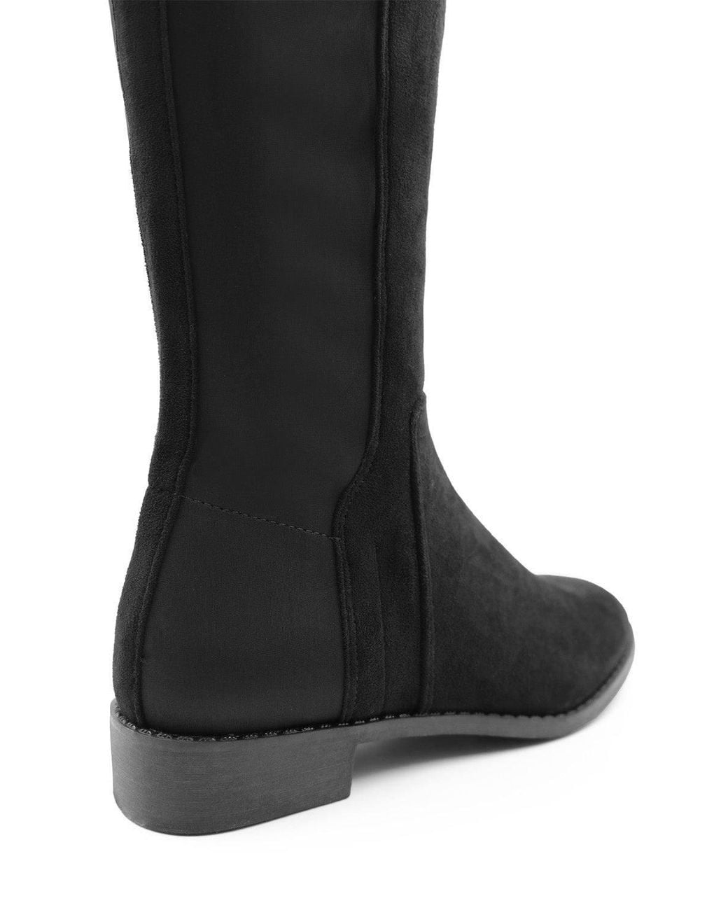 Where's That From Black 'Jirelle' Round Toe Knee High Boots With Side Zip Closure