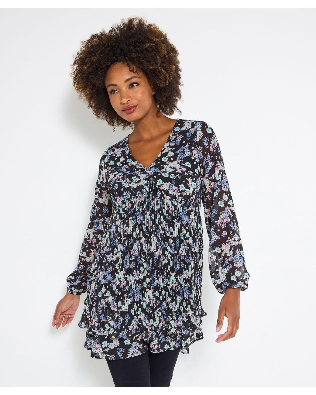 Joe Browns Blue Tiered Floral Mini Dress