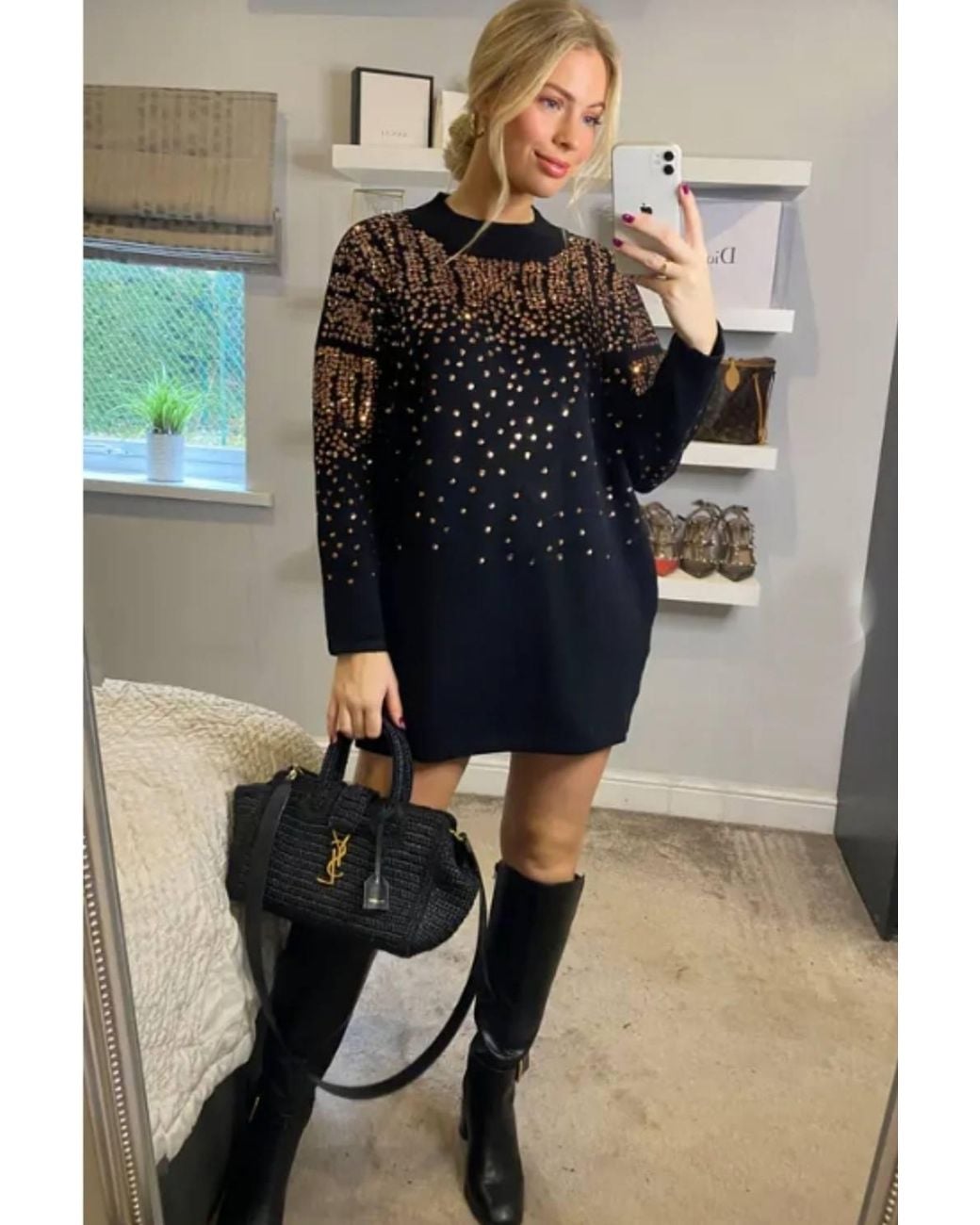 CY Blue Sequin Embellished Jumper