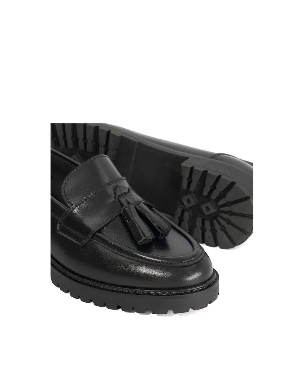 Dune Black Wide Fit 'Gracelyn' Leather Loafers