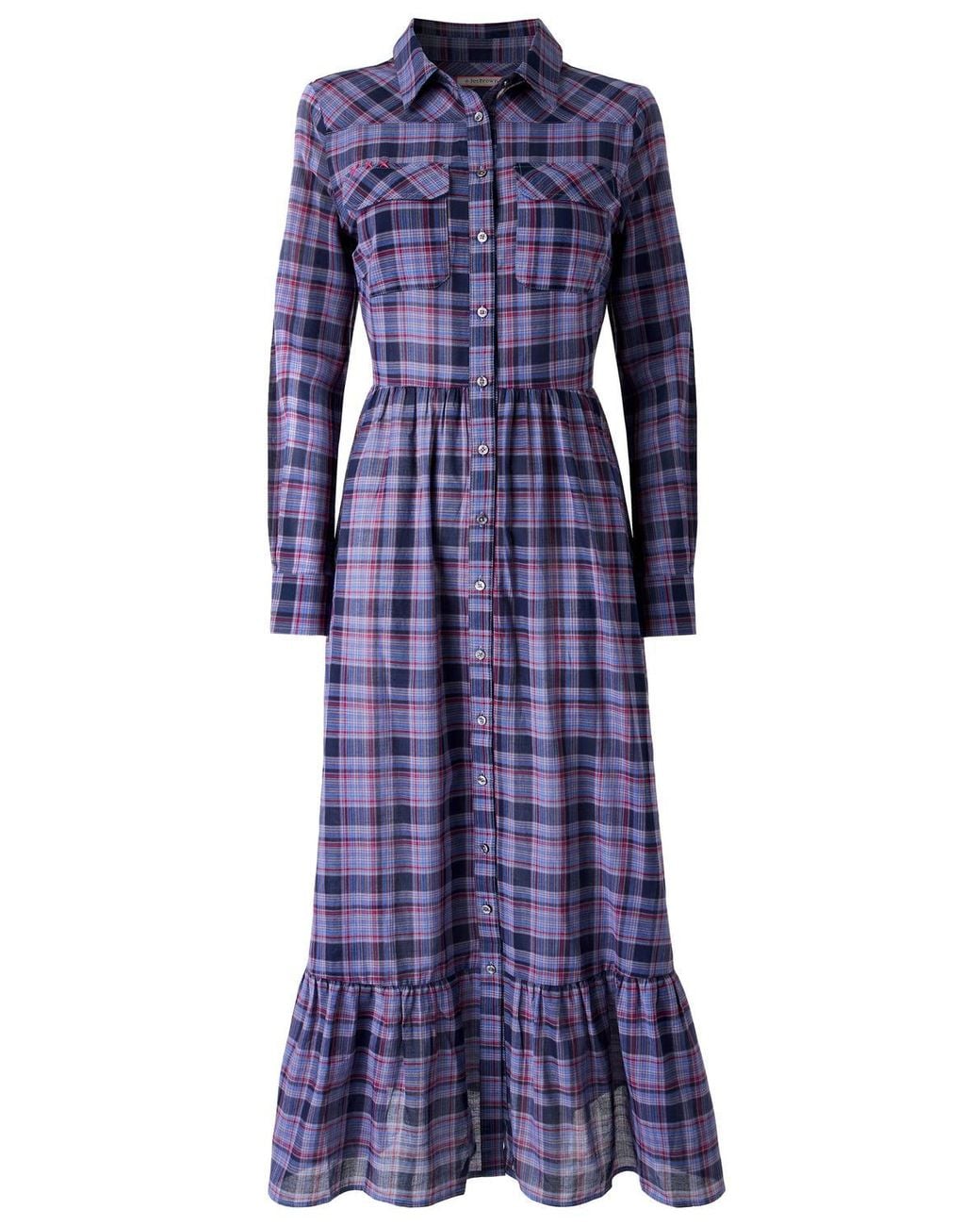 Joe Browns Purple Petite Western Check Button Through Maxi Dress