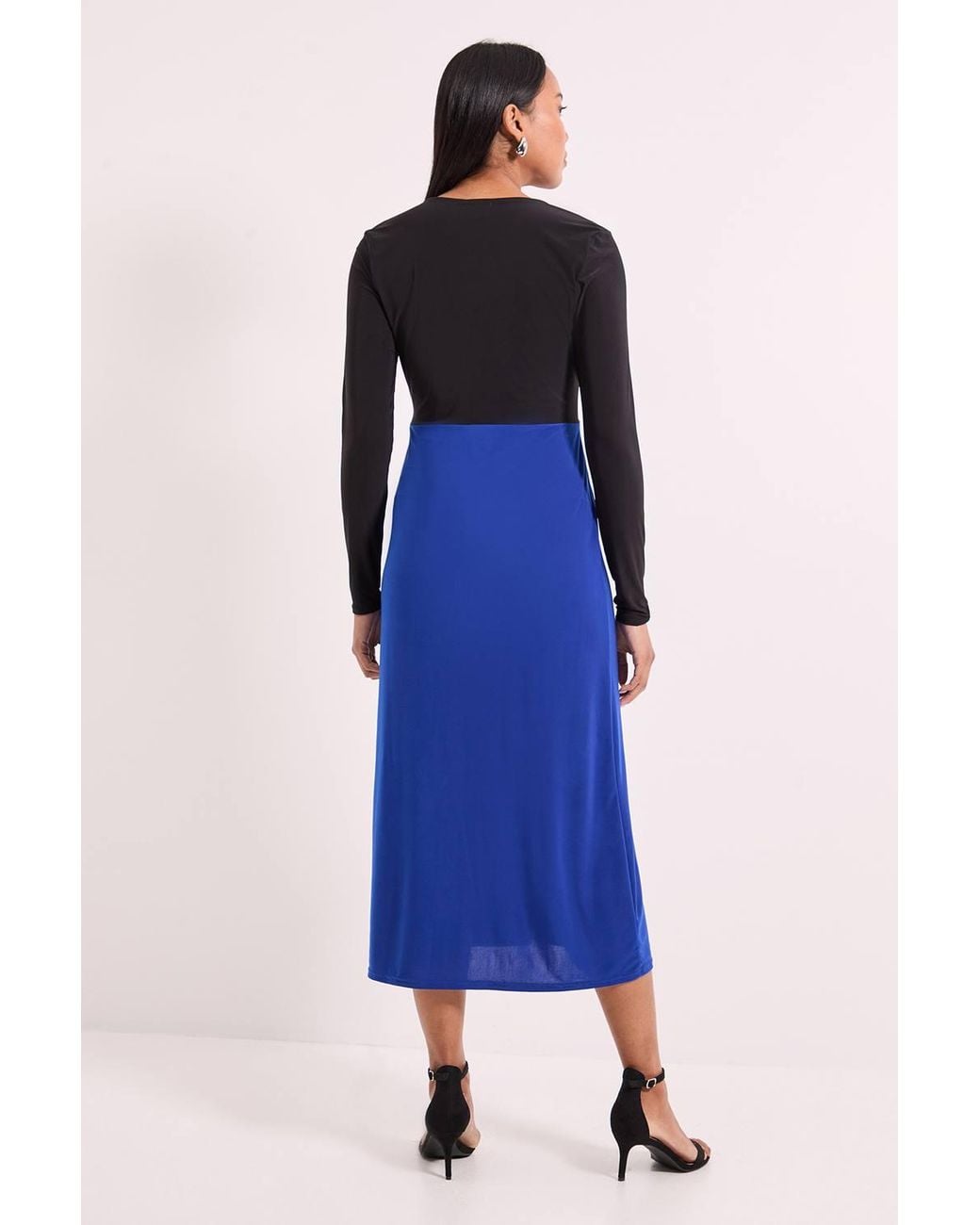 PRINCIPLES Blue Twist Knot Detail Jersey Midi Dress