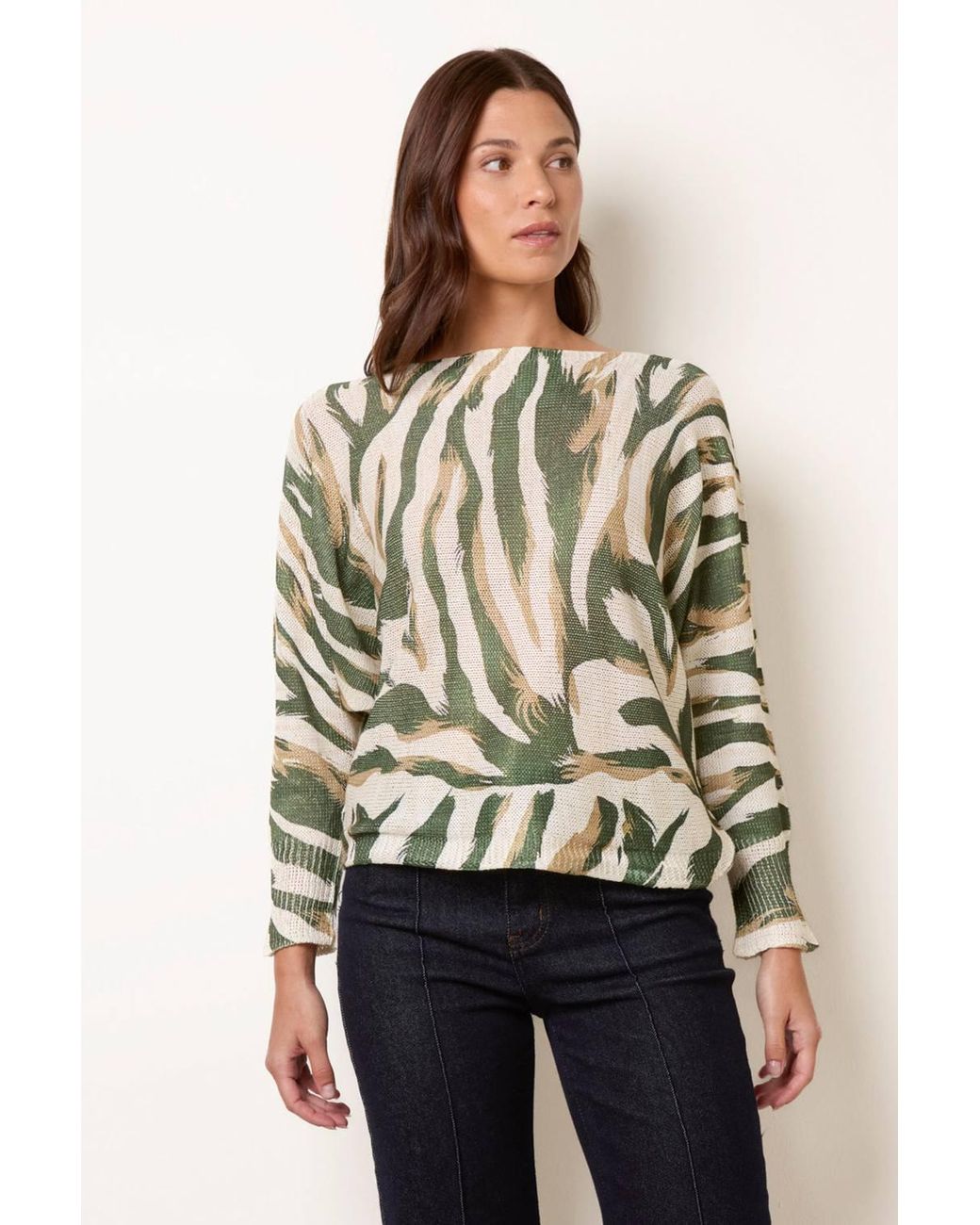 Blue Vanilla Green Long Sleeve Round Neck Jumper