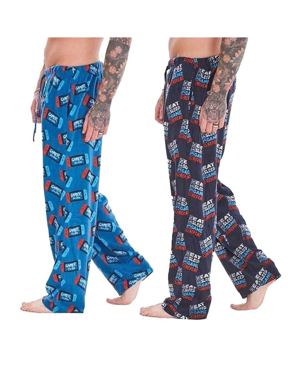 Keanu Blue Gamer Pyjama Bottoms Pack Of 2 for men
