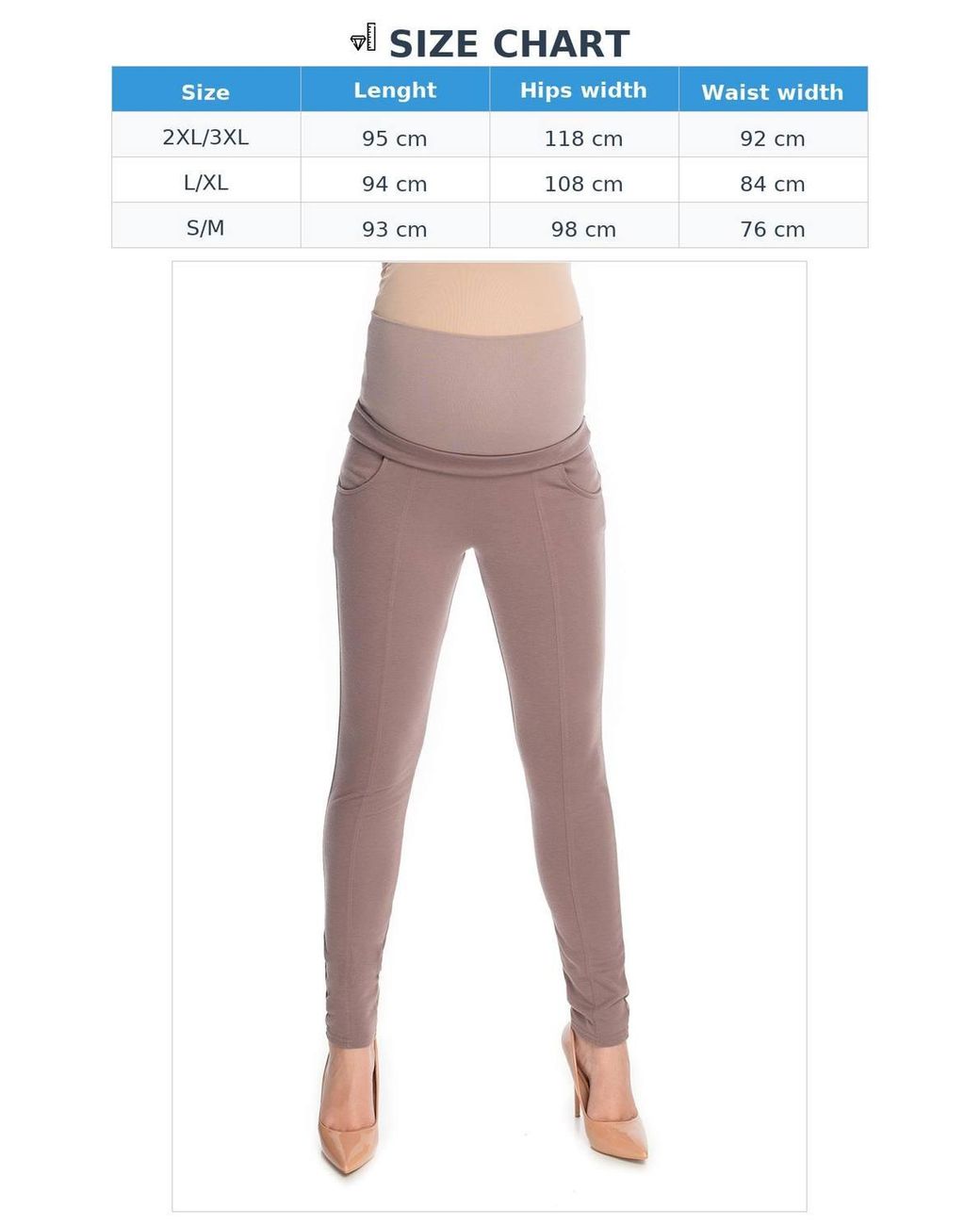 Love Lace Gray Maternity Fitted Trousers Non Compressive Belt