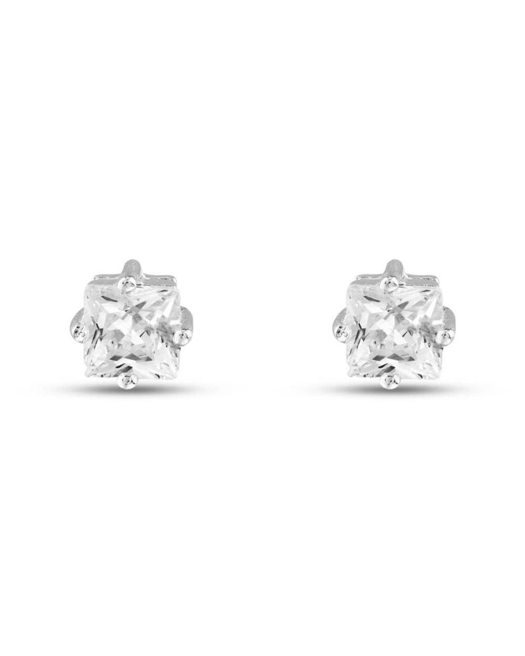T.H.Baker Metallic 5Mm Square Cubic Zirconia Stud Earrings 8-58-3319