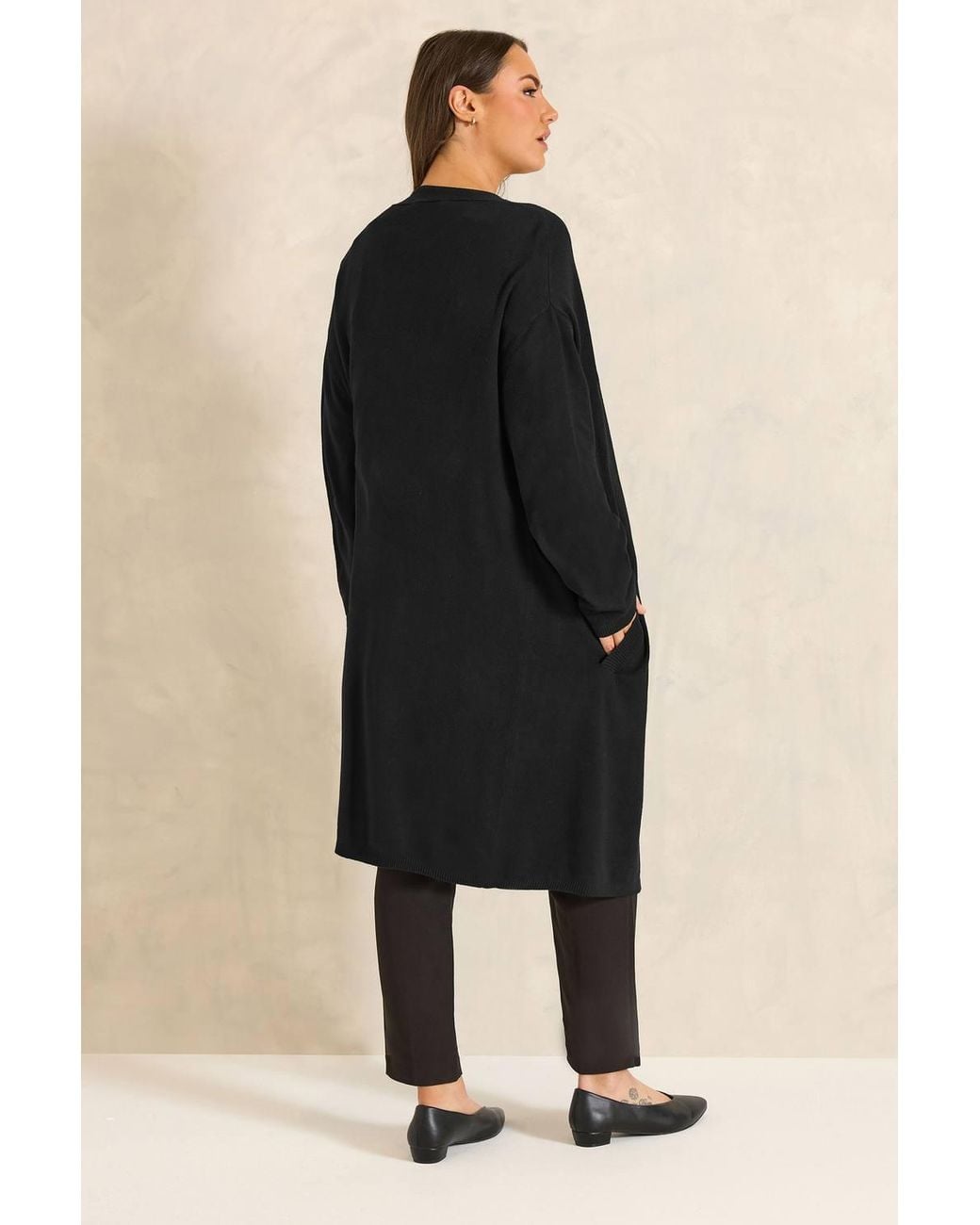 Evans Black Premium Waterfall Cardigan