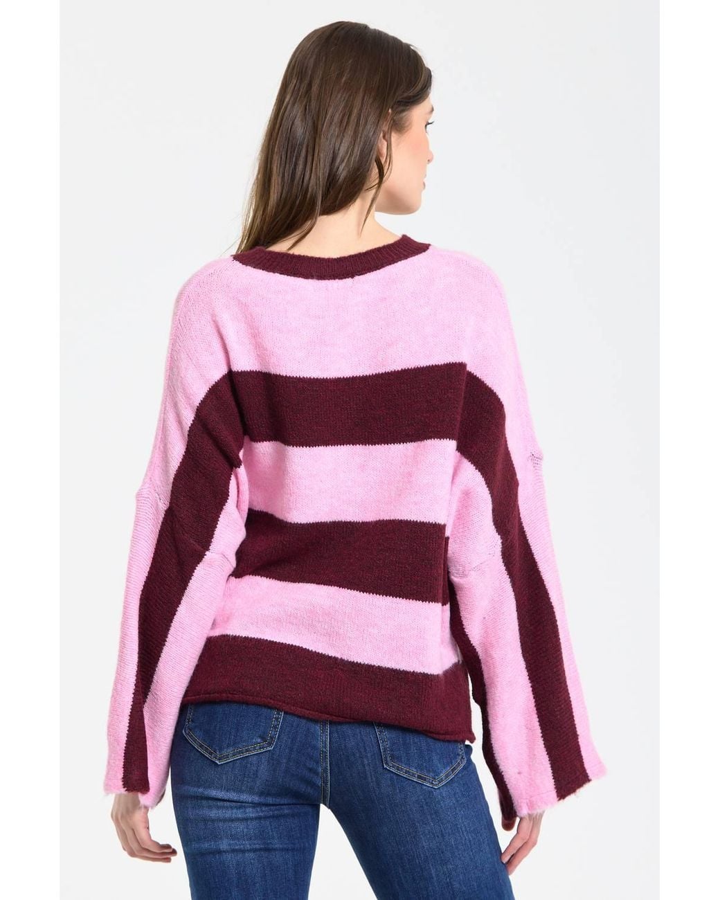Liquorish Red Stripe Wool Blend Jumper