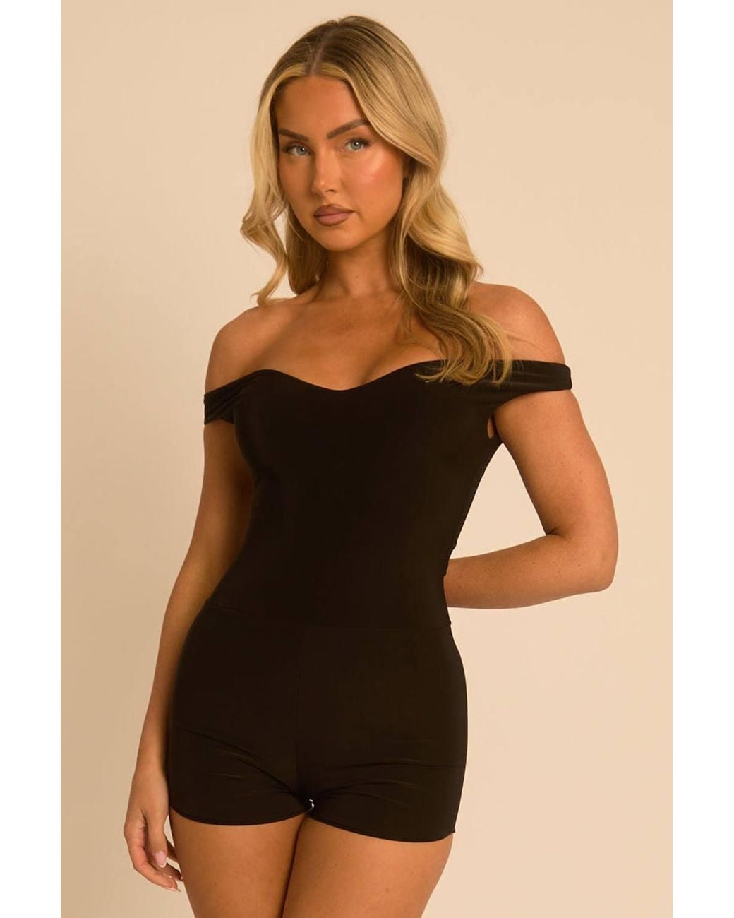Rebellious Fashion Black Off Shoulder Playsuit