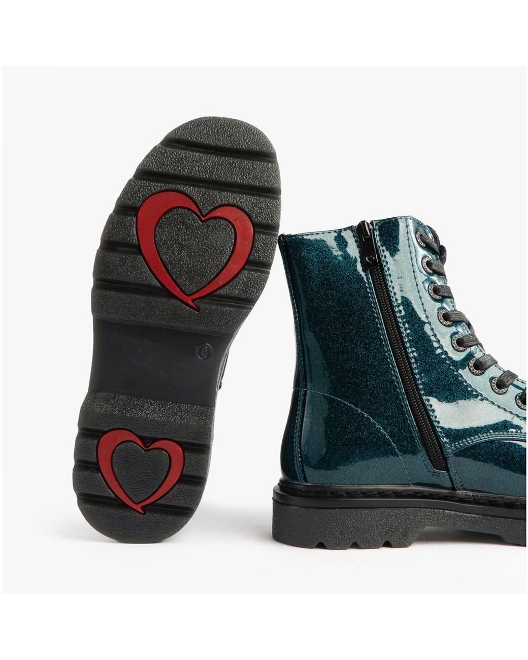 Heavenly Feet Blue Justina2 Glitter Glitter Lace Up Ankle Ankle Boots