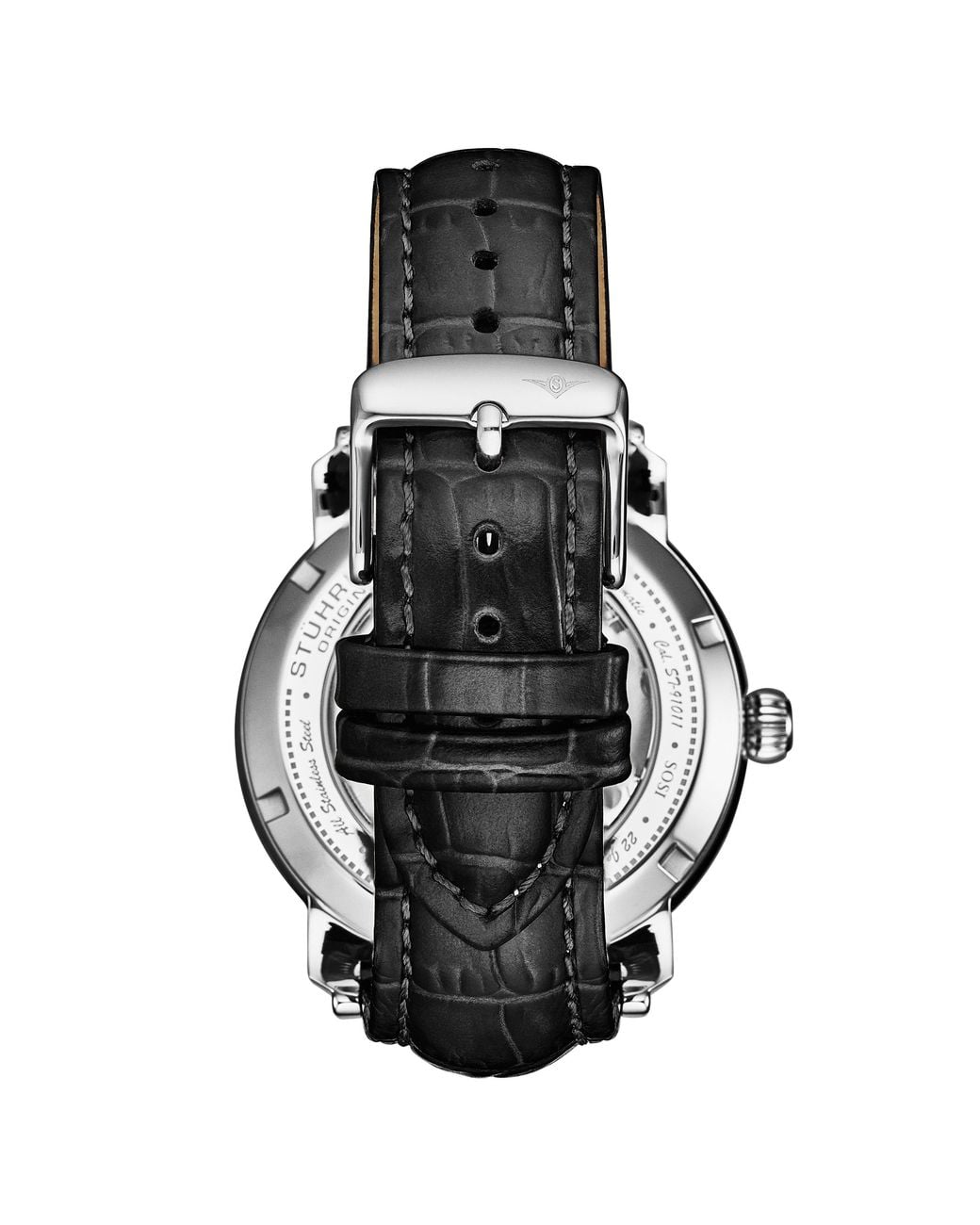 Stuhrling Metallic Celestial Timekeeper 1017 Dual Time Automatic 44Mm Skeleton Watch for men
