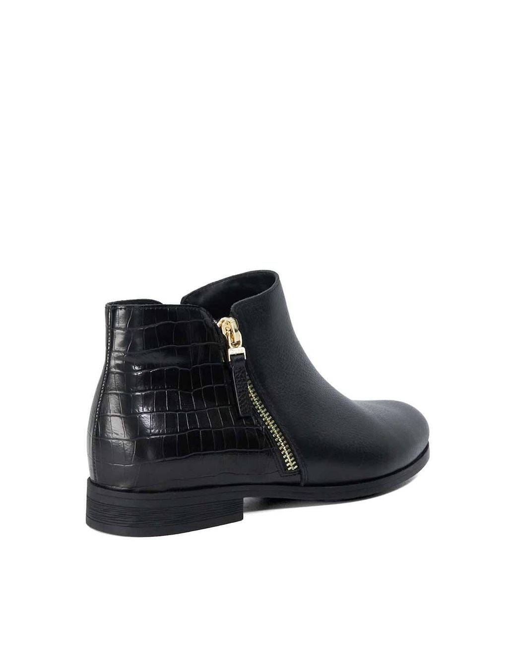 Dune Black Wide Fit 'Pantha' Leather Ankle Boots