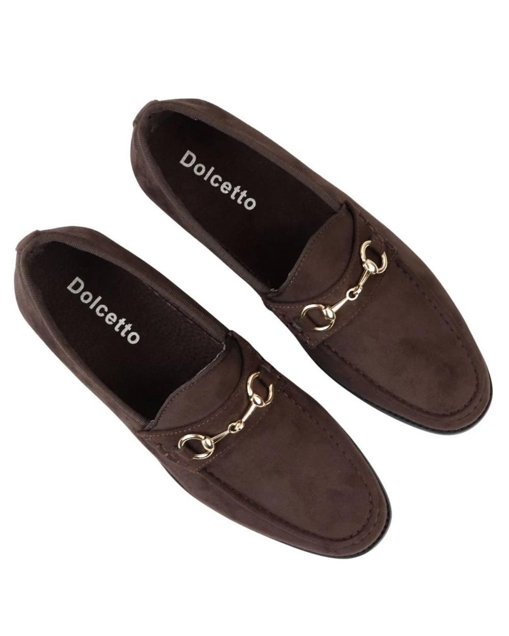 TruClothing Brown Leather Lined Slip On Suede Loafer Shoes for men